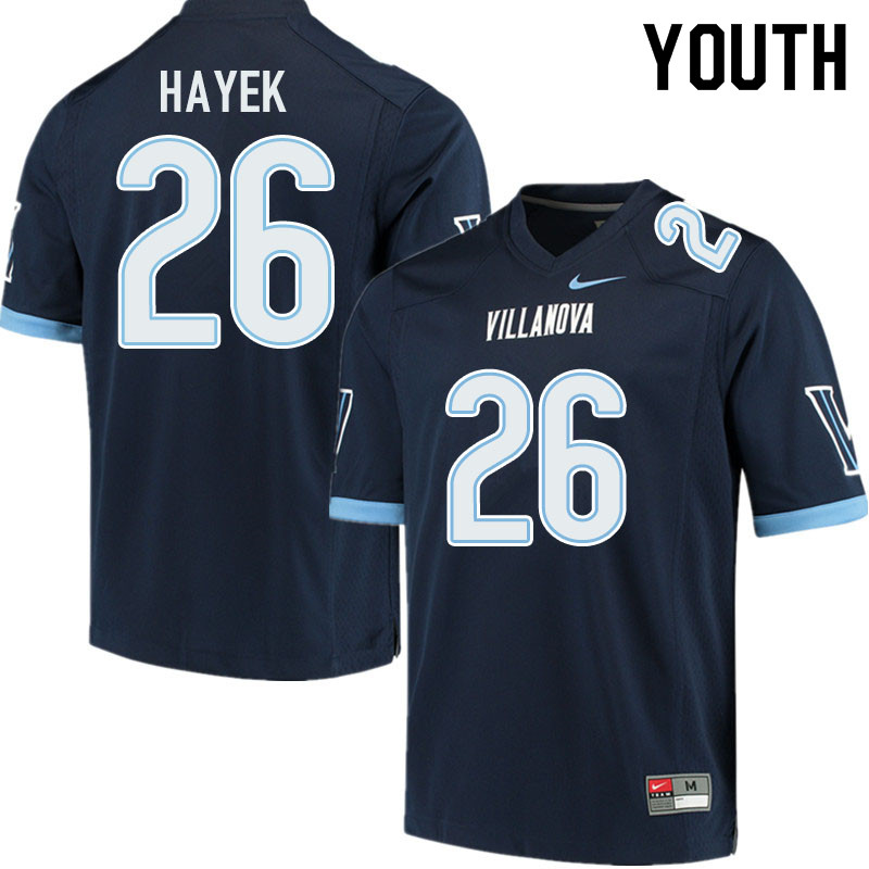 Youth #26 Jaaron Hayek Villanova Wildcats College Football Jerseys Sale-Navy